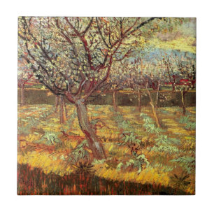 Azulejo De Cerâmica Ameixeiras em Flor por Vincent van Gogh
