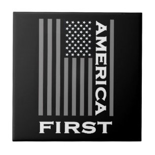 Azulejo De Cerâmica América First American Flag Love USA Trump