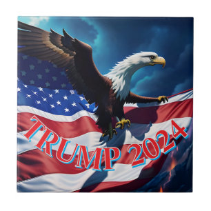 Azulejo De Cerâmica American Flag American American Eagle TRUMP 2024