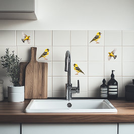 Azulejo De Cerâmica American Goldfinch em voo