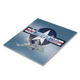 Azulejo De Cerâmica American Jet Fighter