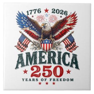 Azulejo De Cerâmica Americano 250º Aniversário EUA Patriótico 4 de Jul