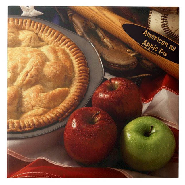 Azulejo De Cerâmica Americano como tarado de maçã (Frente)