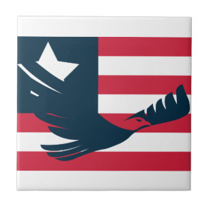 Azulejo De Cerâmica Americano Eagle com 🦅 mínimo da bandeira