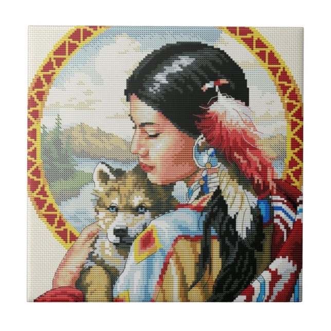 Azulejo De Cerâmica Americano nativo (Frente)