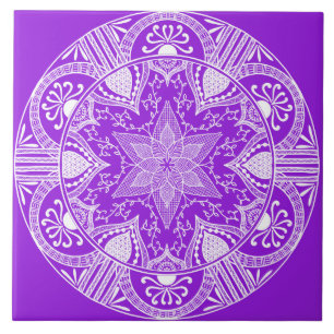 Azulejo De Cerâmica Ametista Mandala