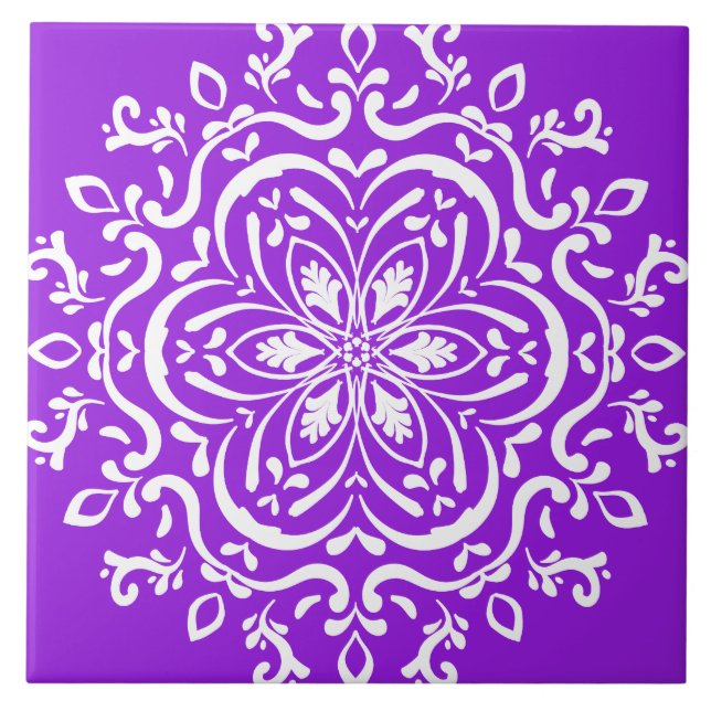 Azulejo De Cerâmica Ametyst Mandala (Frente)