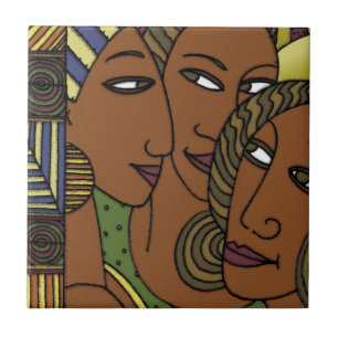 Azulejo De Cerâmica Amigos da irmã das mulheres do afro-americano