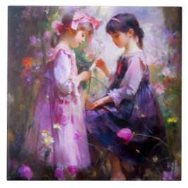 Azulejo De Cerâmica Amigos e Flores 2