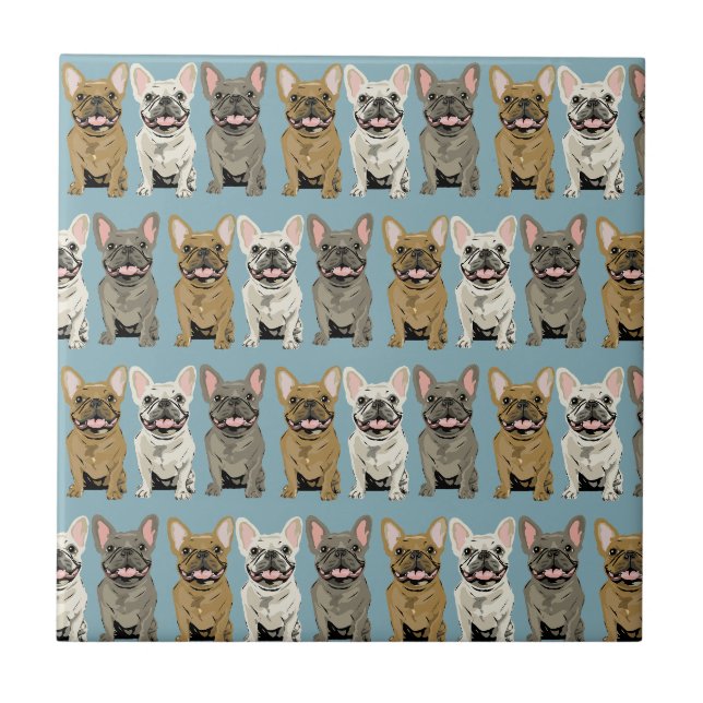 Azulejo De Cerâmica Amigos Frenchie (Frente)