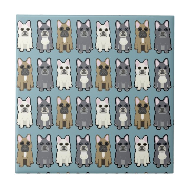 Azulejo De Cerâmica Amigos Frenchie (Frente)