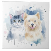 Amigos Para Sempre - Arte em Aquarela de Cachorro