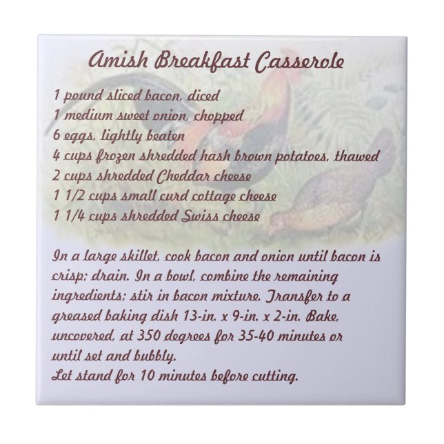 Azulejo De Cerâmica Amish Breakfast Casserole (Frente)