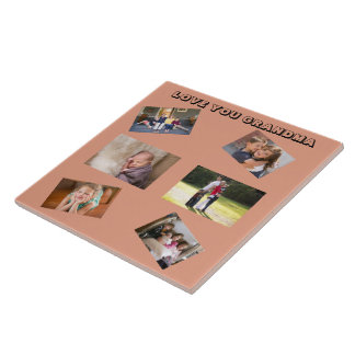 Azulejo De Cerâmica Amo-Te Vovó Chic Sans Serif 6 Fotos Arruinadas