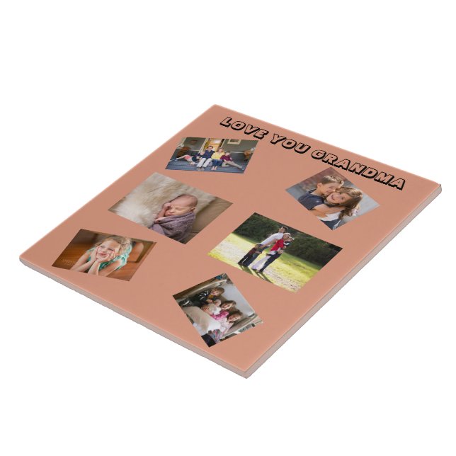 Azulejo De Cerâmica Amo-Te Vovó Chic Sans Serif 6 Fotos Arruinadas (Lateral)