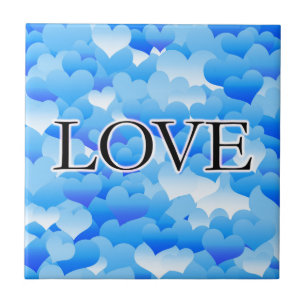 Azulejo De Cerâmica Amor Azul