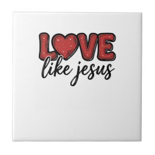 Azulejo De Cerâmica Amor Como Jesus Camisa Vintage Cristã Design_1