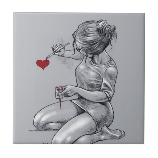 Azulejo De Cerâmica Amor da pintura (Frente)