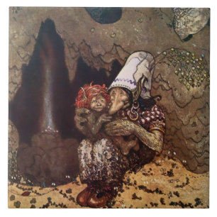 Azulejo De Cerâmica “Amor de Mãe” por John Bauer