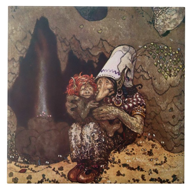 Azulejo De Cerâmica “Amor de Mãe” por John Bauer (Frente)