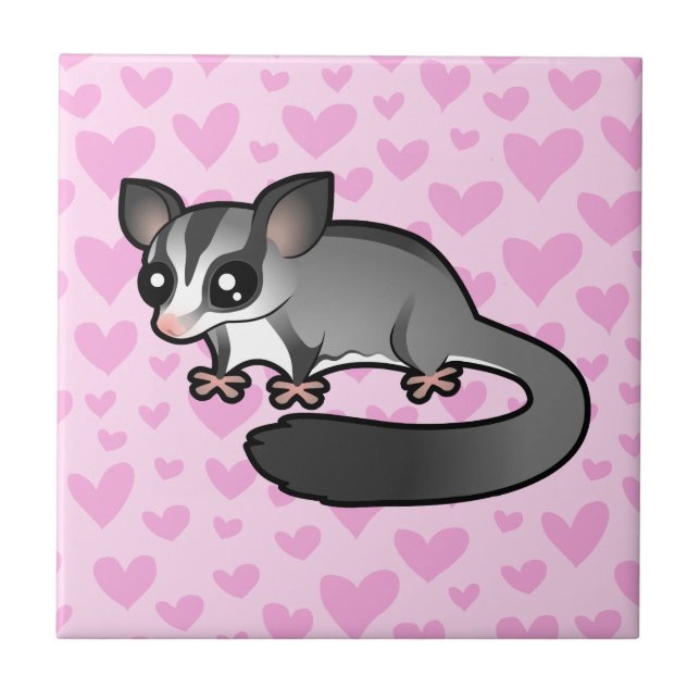 Azulejo De Cerâmica Amor de Sugar Glider (Frente)
