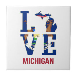 Azulejo De Cerâmica Amor do estado de Michigan