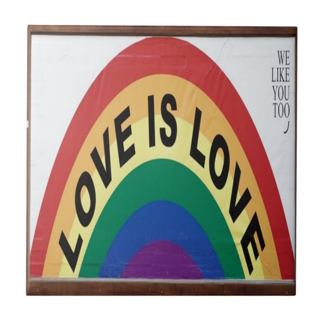 Azulejo De Cerâmica Amor é Arco-Íris (Frente)