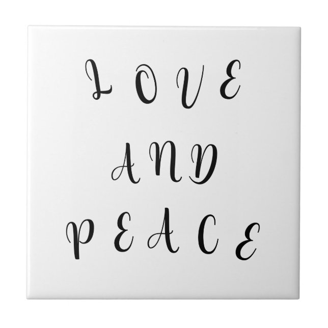 Azulejo De Cerâmica Amor E Paz Bonitos (Frente)
