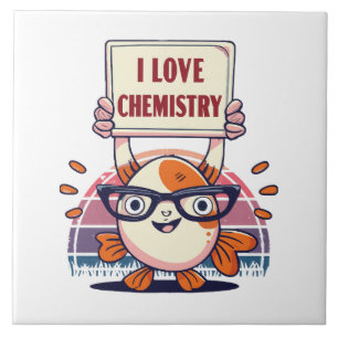 Azulejo De Cerâmica Amor Guppies e Química