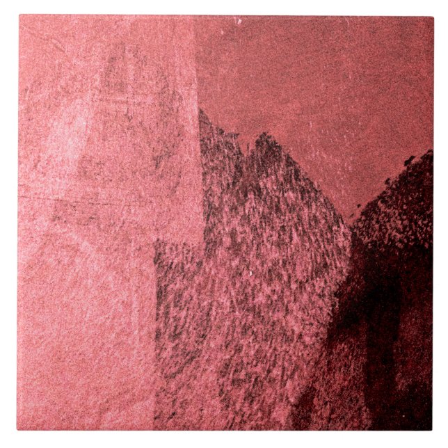 Azulejo De Cerâmica Amor preto rosa vermelho inspirou arte de pintura  (Frente)