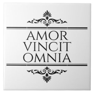 Azulejo De Cerâmica Amor Vincit Omnia Conquista Todas as Frases Latina