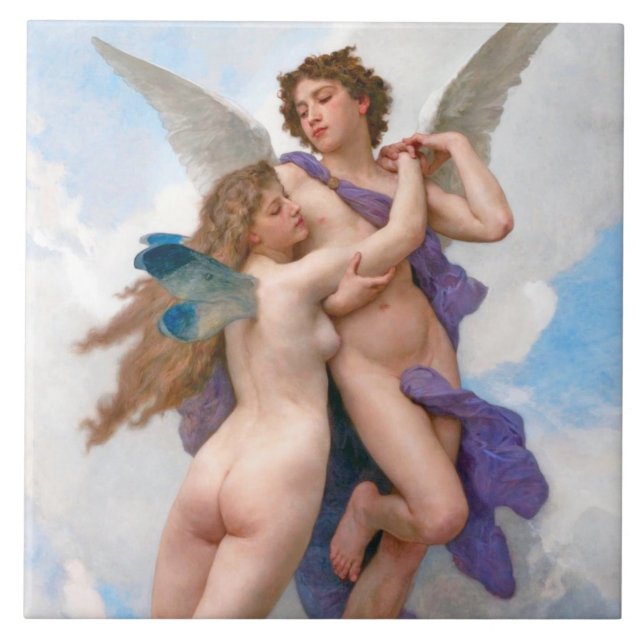Azulejo De Cerâmica Amour e Psyche, Bouguereau (Frente)