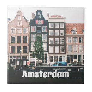 Azulejo De Cerâmica Amsterdã Lembrança de Viagem