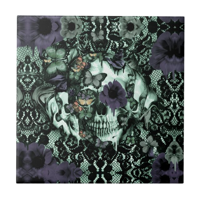 Azulejo De Cerâmica Anatômica incorreto, crânio da papoila (Frente)