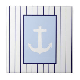 Azulejo De Cerâmica Âncora branca Capitão Blue Strike Sea Ocean