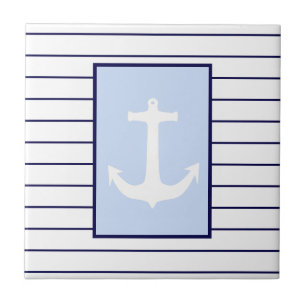 Azulejo De Cerâmica Âncora branca Capitão Blue Strike Sea Ocean