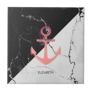 Azulejo De Cerâmica Âncora branca e esbranquiçada