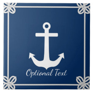 Azulejo De Cerâmica Âncora no Quadro de Corda Náutico