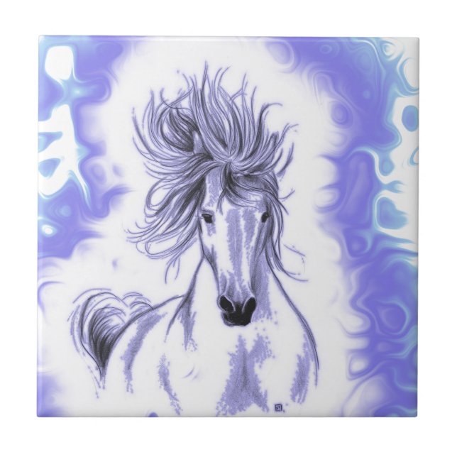 Azulejo De Cerâmica Andalusian no azul (Frente)