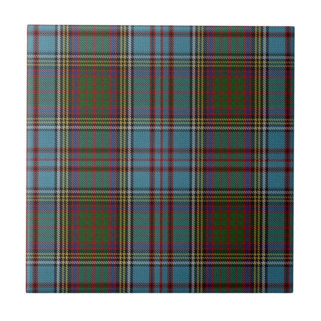 Azulejo De Cerâmica  Anderson Clan Tartan - Padrão de Xadrez Escocês (Frente)