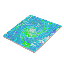 Azulejo De Cerâmica Anel retroativo do Abstrato legal e espiral do Ver