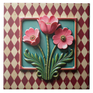 Azulejo De Cerâmica Anêmonas Cor-de-Rosa de Argyle