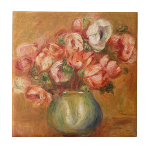 Azulejo De Cerâmica Anêmonas por Pierre-Auguste Renoir