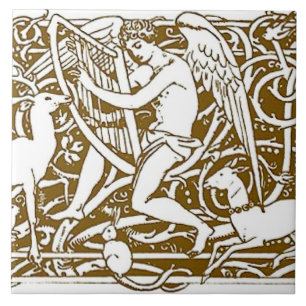 Azulejo De Cerâmica Angel com Harp
