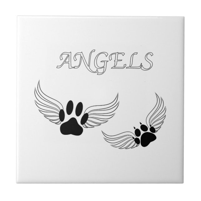 Azulejo De Cerâmica Angel Pet Paws (Frente)