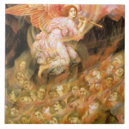 Azulejo De Cerâmica Angel Piping para as Almas no Inferno