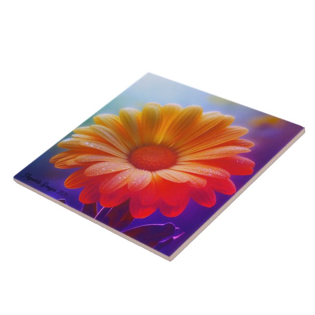 Azulejo De Cerâmica Angestelle Decorative Dois Tone Daisy (Lateral)