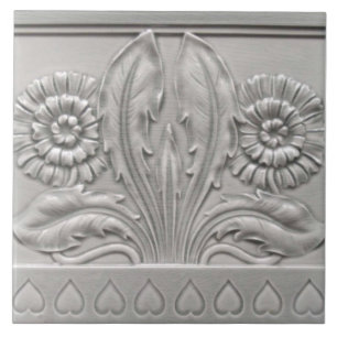 Azulejo De Cerâmica Ângulo Repro 3D - Prova de aspecto Borda Floral N