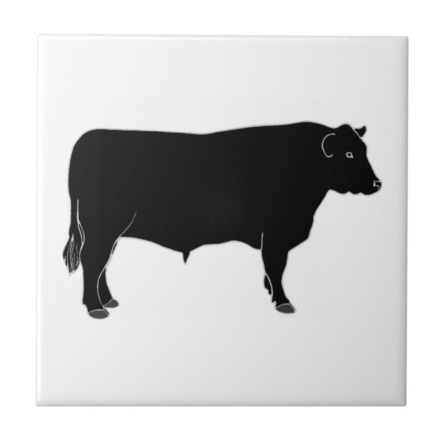 Azulejo De Cerâmica Angus preto Bull (Frente)