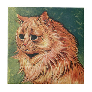 Azulejo De Cerâmica Animais de Estimação Antigos, Gato Laranja de Cabe